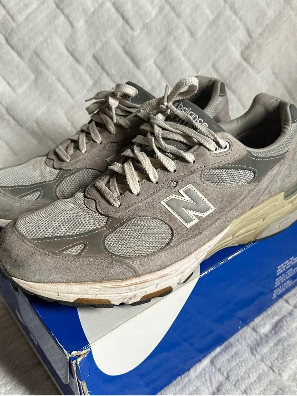 New Balance Men's 990v4 Gray Suede & Mesh Sneakers size 13